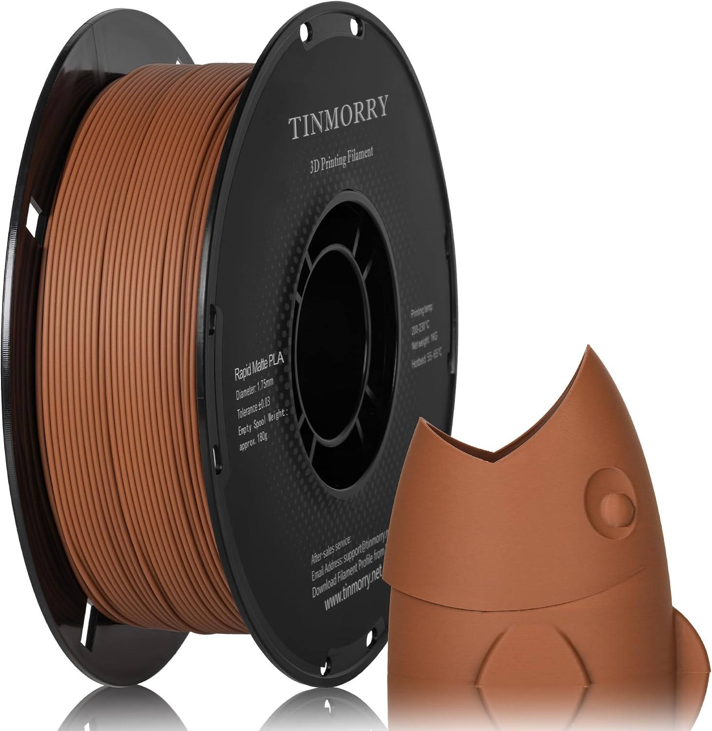 Detalle 2 de TINMORRY PLA Filament Galaxy 1,75 mm – 1 kg Spule, Braun mit Galaxy-Effekt, kompatibel mit Bambu FDM Druckern