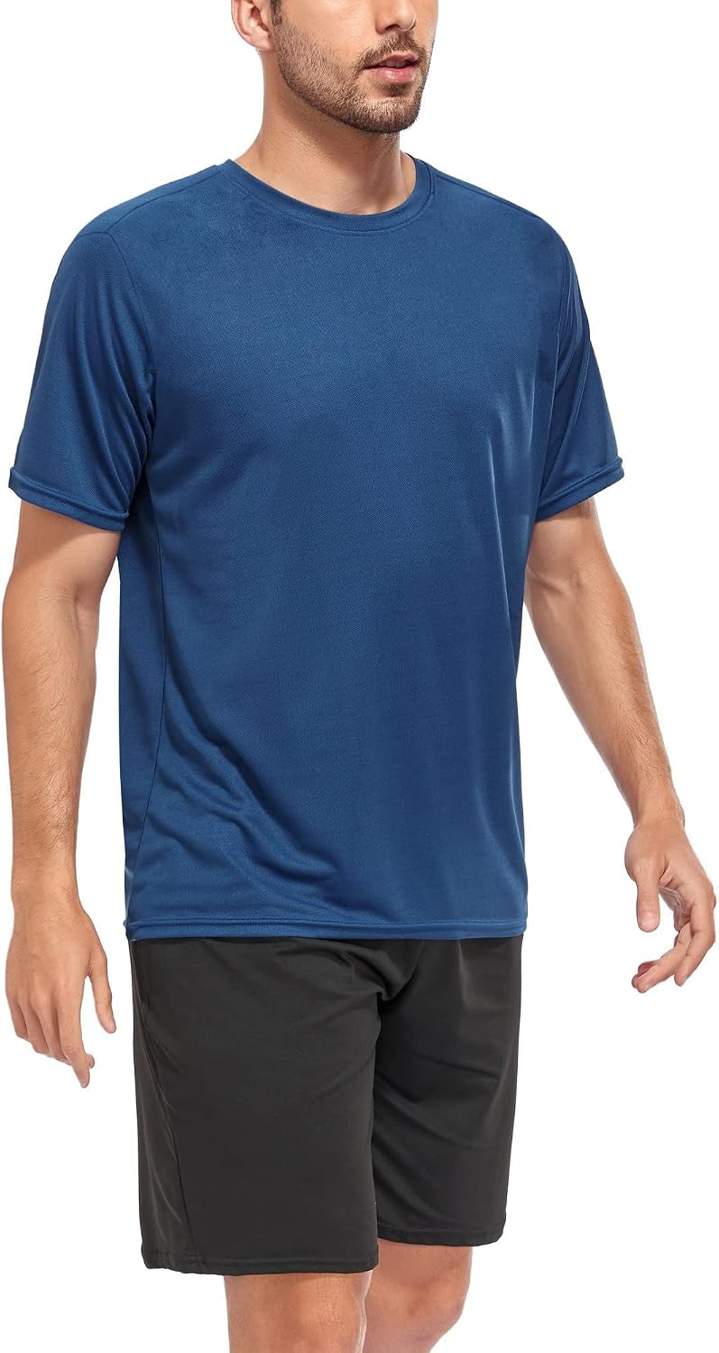 Detalle de Kinglaman 1/5 Pack Mesh Workout Shirts for Men (Dry Fit, Moisture Wicking) Short Sleeve Tees