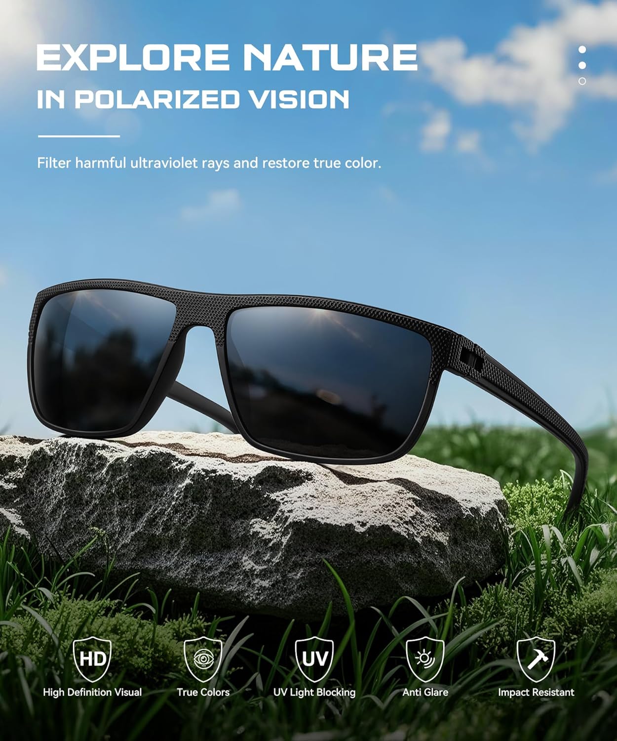 Thumbnail 4 de Perfectmiaoxuan Polarisierte Sonnenbrille mit TR90-Vintage-Design (HD Pilotobjektive) für Herren & Damen