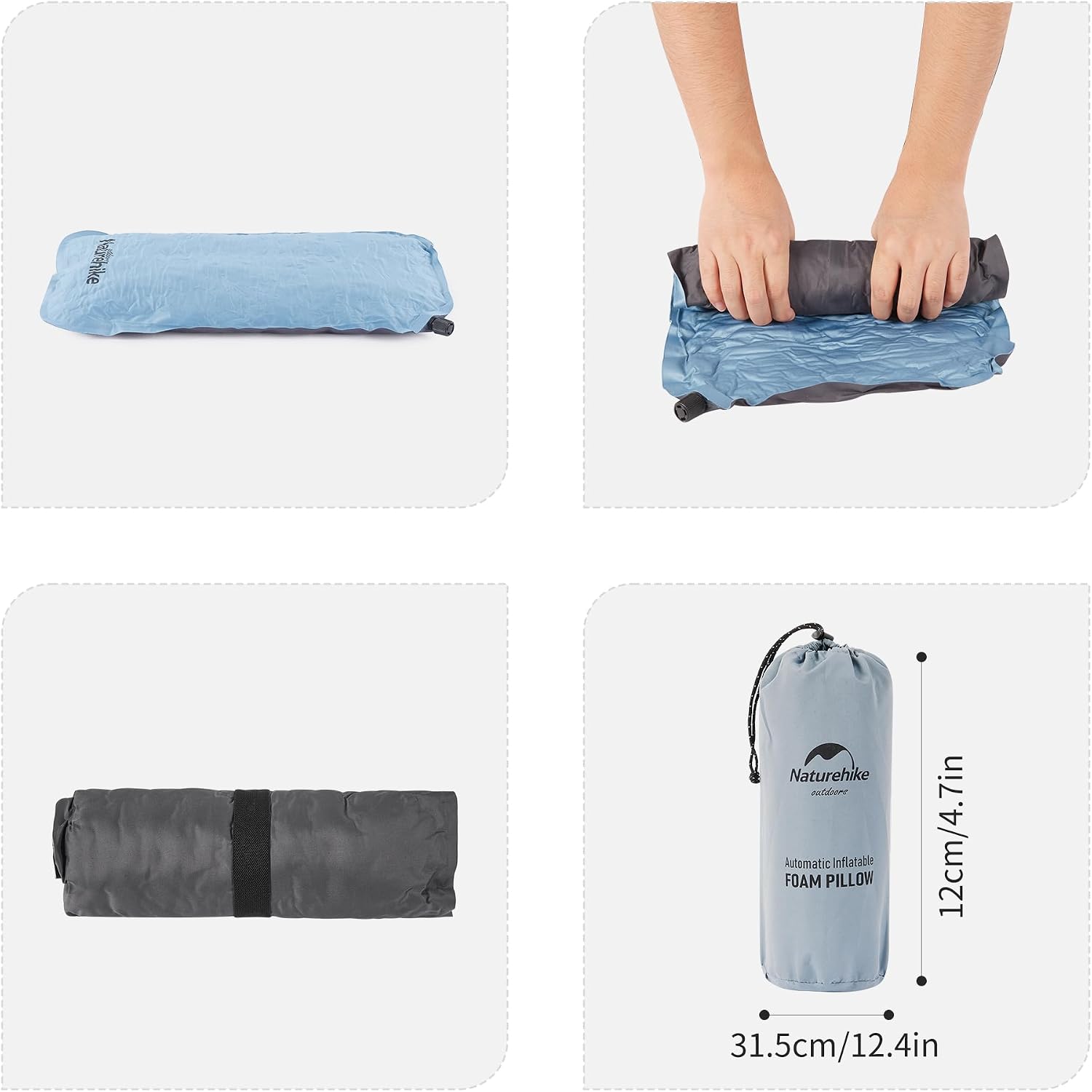 Detalle de Naturehike Oreiller de camping gonflable automatique 46×27 cm – confortable et réglable