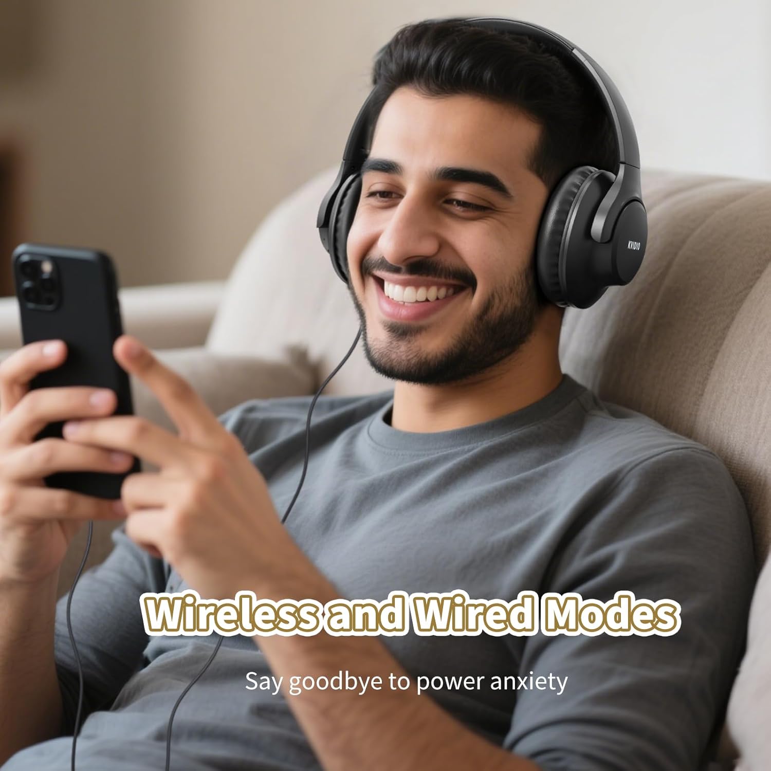 Detalle 2 de KVIDIO Bluetooth Headphones 65h