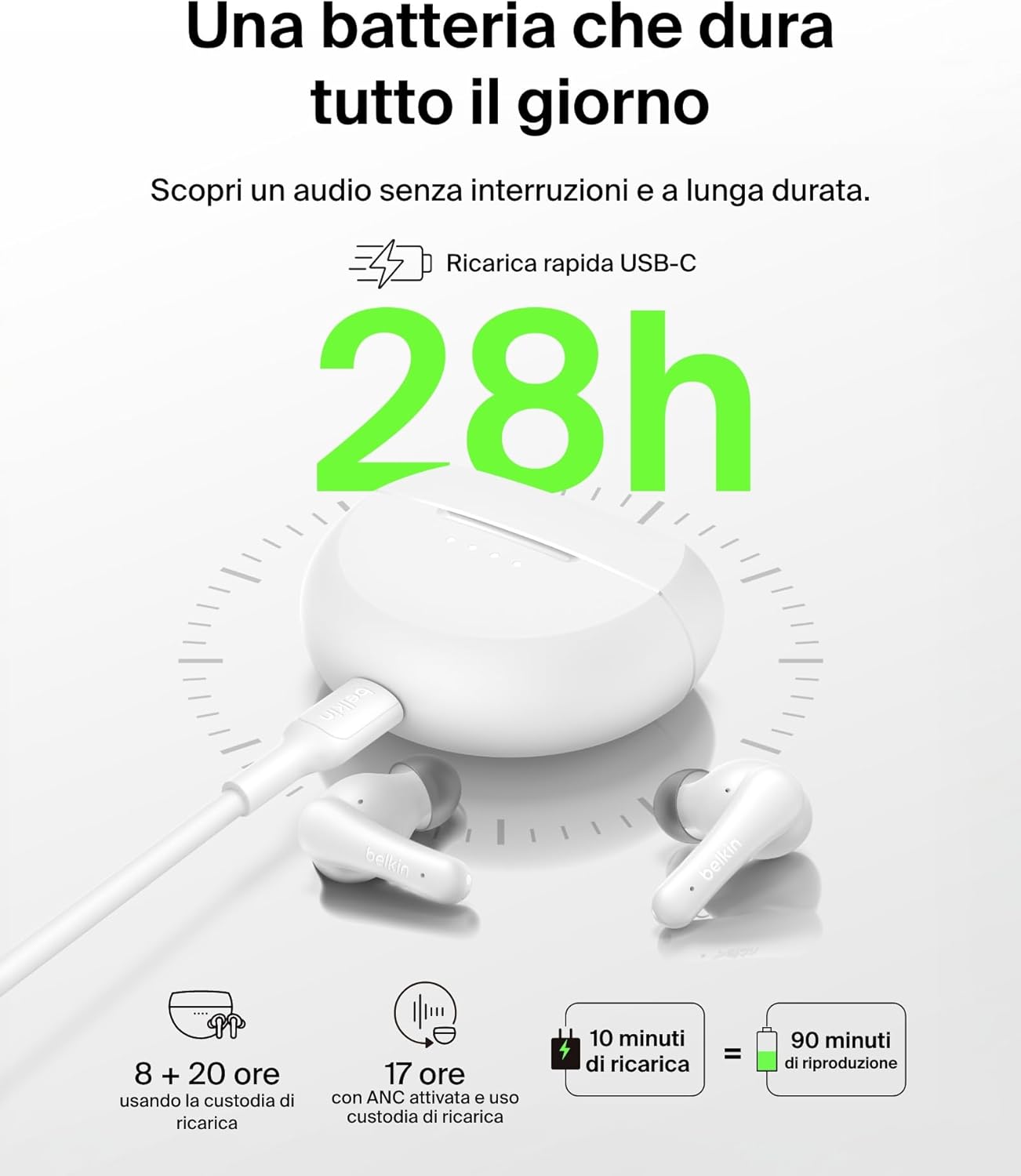 Detalle de Belkin SoundForm Rhythm True Auricolari 28H