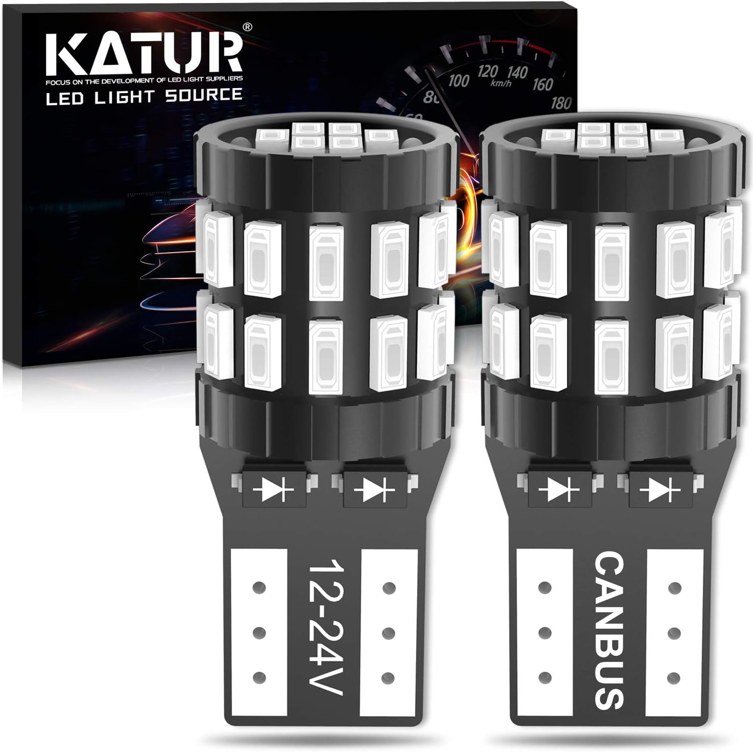 Detalle de KATUR T10 W5W LED 194/168 2825 CANBUS rosso brillante (pack da 2) per luci interne e targa