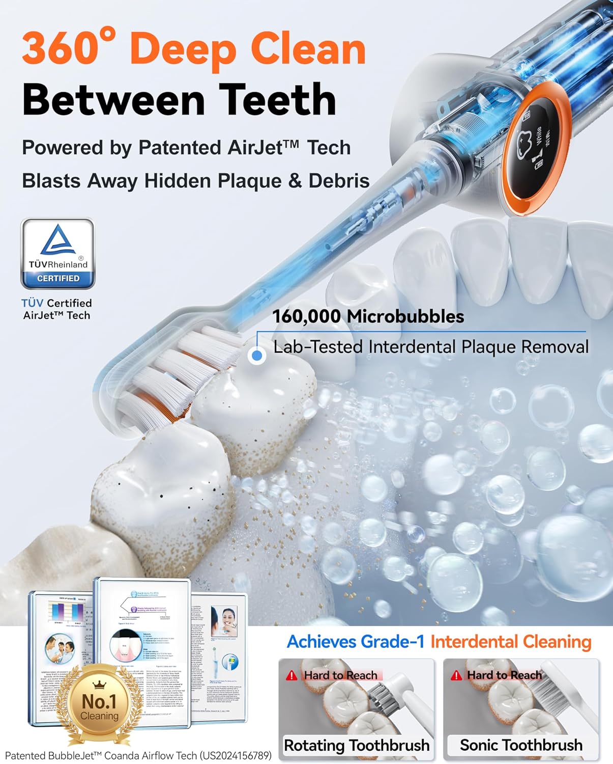 Detalle 1 de RANVOO AirJet Max Jet Clean electric toothbrush 🪥