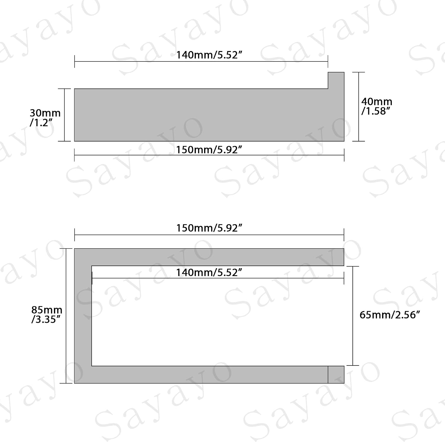 Thumbnail 5 de SAYAYO Toilettenpapierhalter Schwarz 150 mm