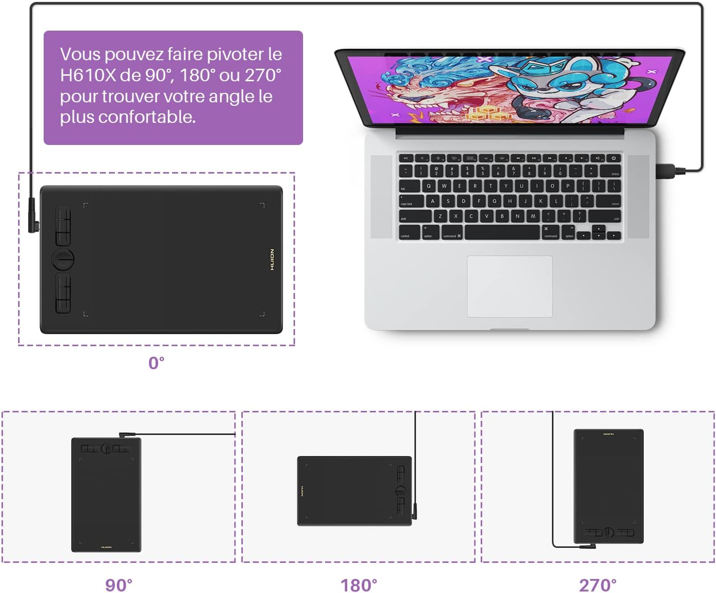 Detalle 2 de HUION Inspiroy H610X tablette graphique 10 x 6,25