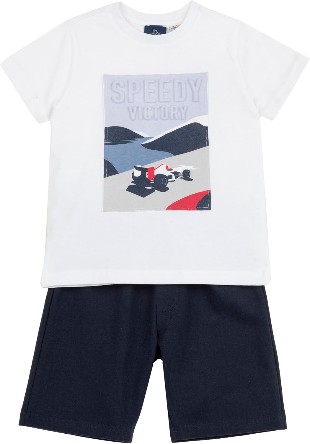 Detalle de Completo Chicco per Bambino con T-shirt e Pantaloncini in Morbido Tessuto – Design Italy