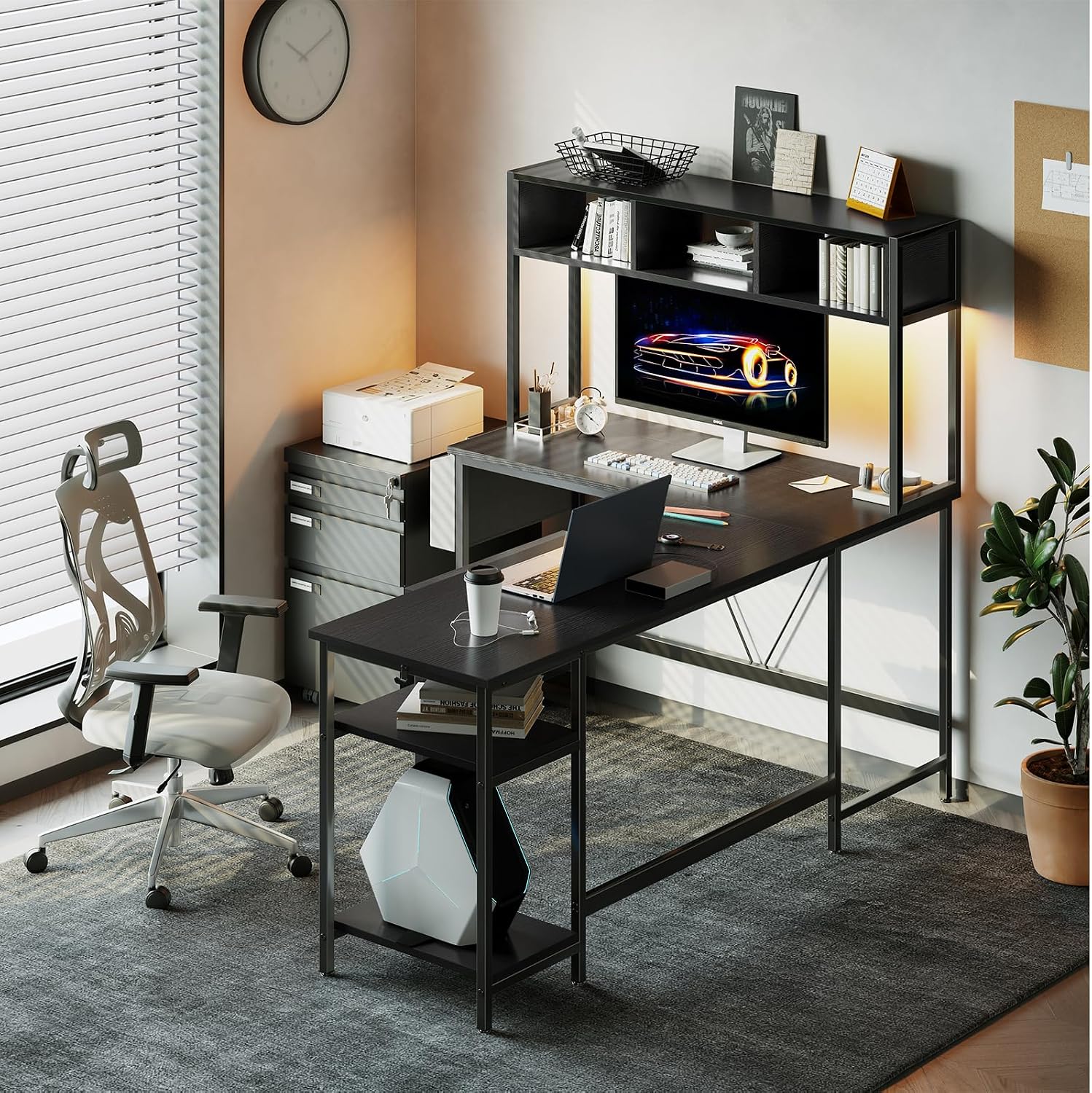 Detalle 1 de DUMOS L-Shaped Gaming Desk, 67-Inch