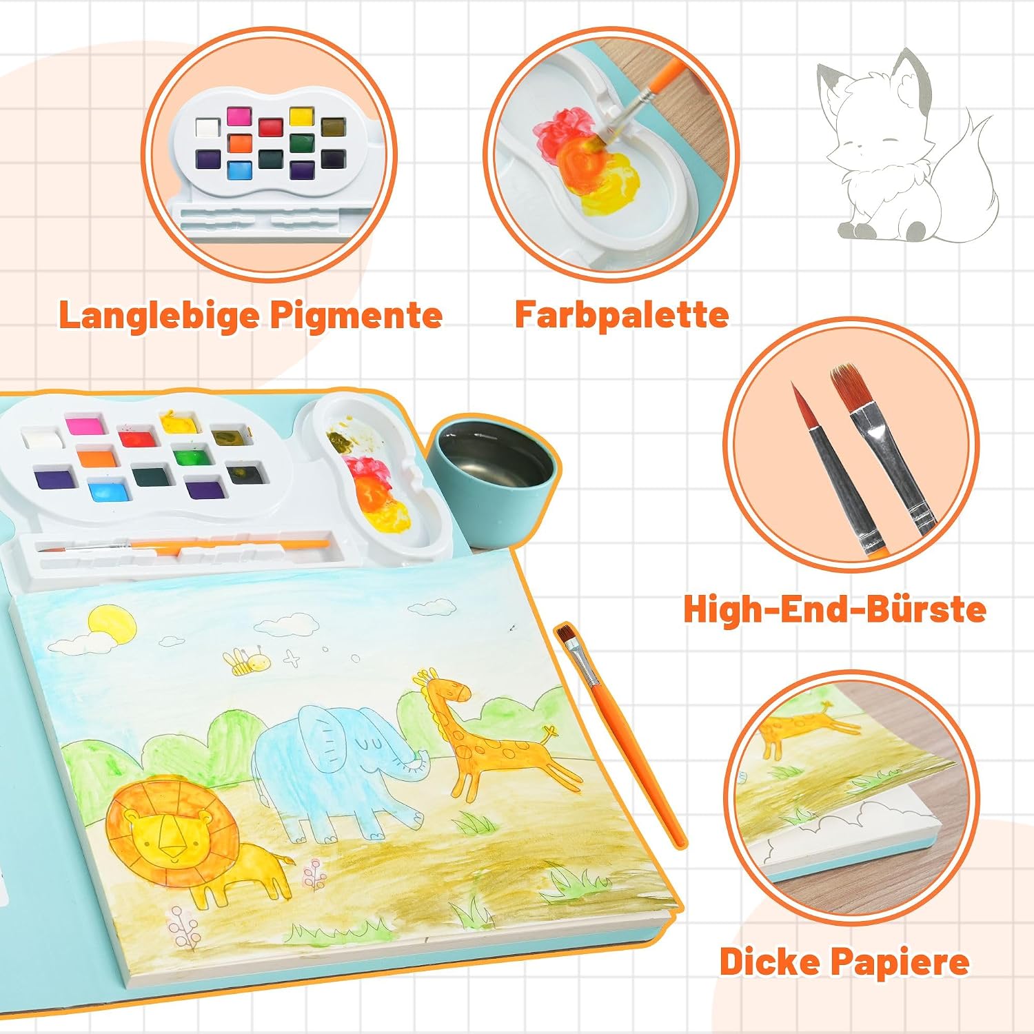 Thumbnail 4 de Aquarell-Sets Malbücher für Kleinkinder 20 Seiten