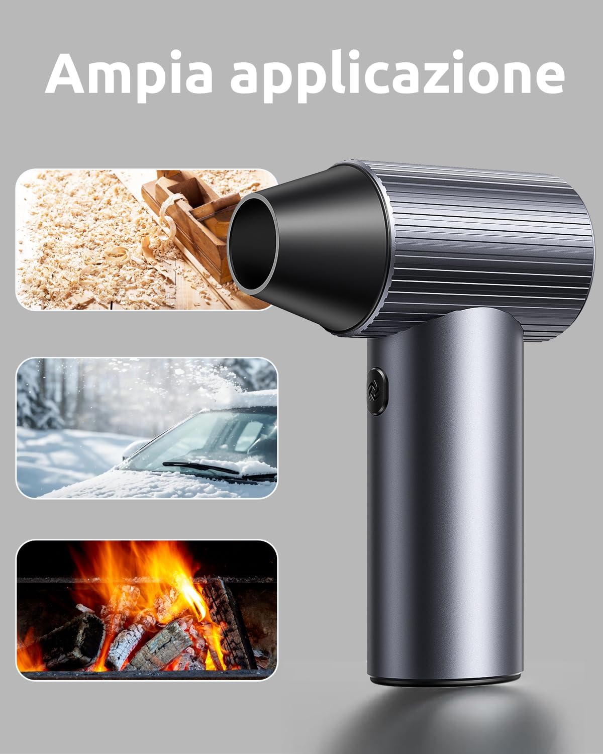 Thumbnail 4 de 300000RPM Soffiatore Aria Compressa in Metallo – Mini Spolverino a Batteria con 4 Ugelli, 3 Velocità, Senza Fili