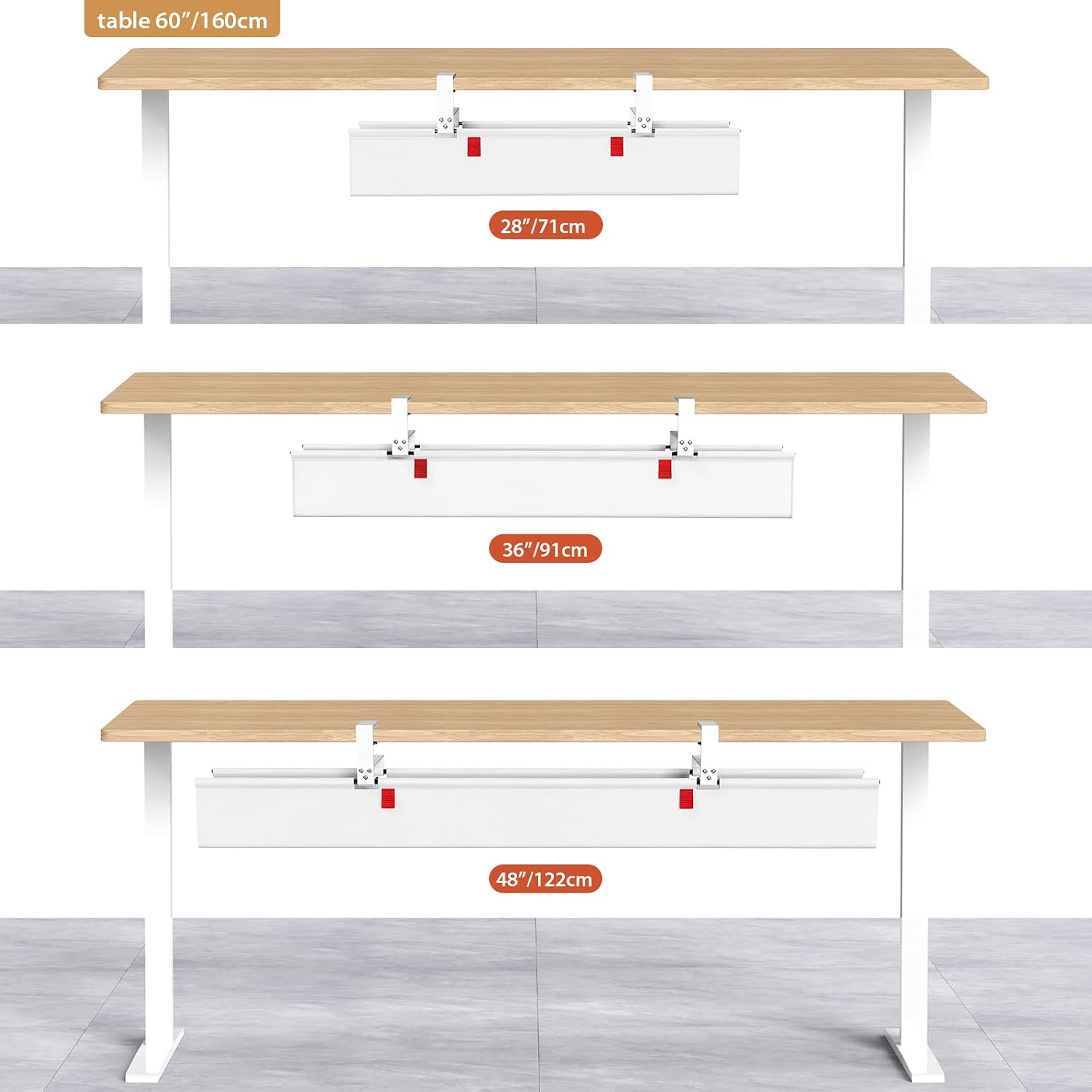 Thumbnail 5 de Univivi Kabelkanal für Schreibtisch-Unterseite (70 cm) ohne Bohren – Kabelmanagement für Büro und Zuhause