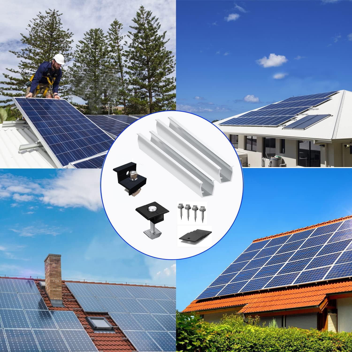 Thumbnail 6 de Solarmodul Halterung für Flachdach & Trapezdach – Montage-Set mit verstellbarer Klemme (AL6005-T5) für 30–35 mm Module