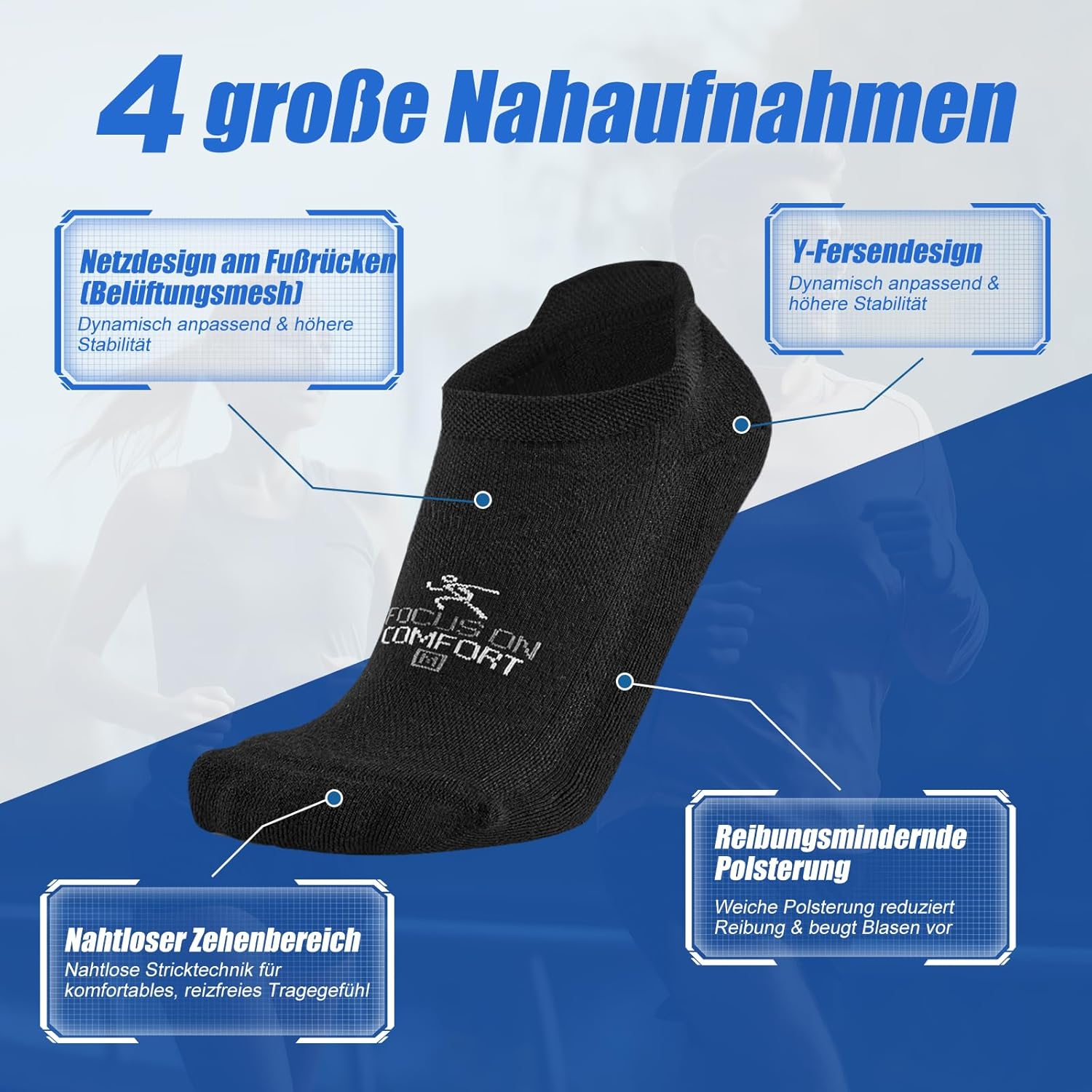 Thumbnail 3 de EconioSocken Coolmax Laufsocken Kurz (3/6 Paar) – atmungsaktive Sneaker-Socken gegen Blasen