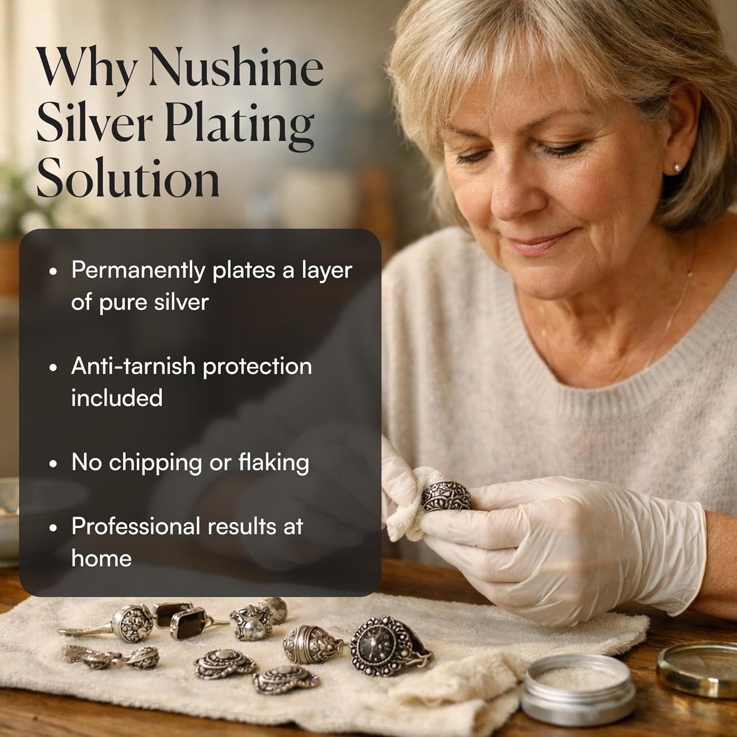 Detalle de Nushine Silver Plating Solution 50ml for Jewellery Repair