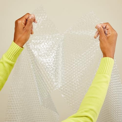 Detalle de Amazon Basics Bubble Wrap for Moving, 12-inch x 175-ft, Small 3/16" Perforated Clear
