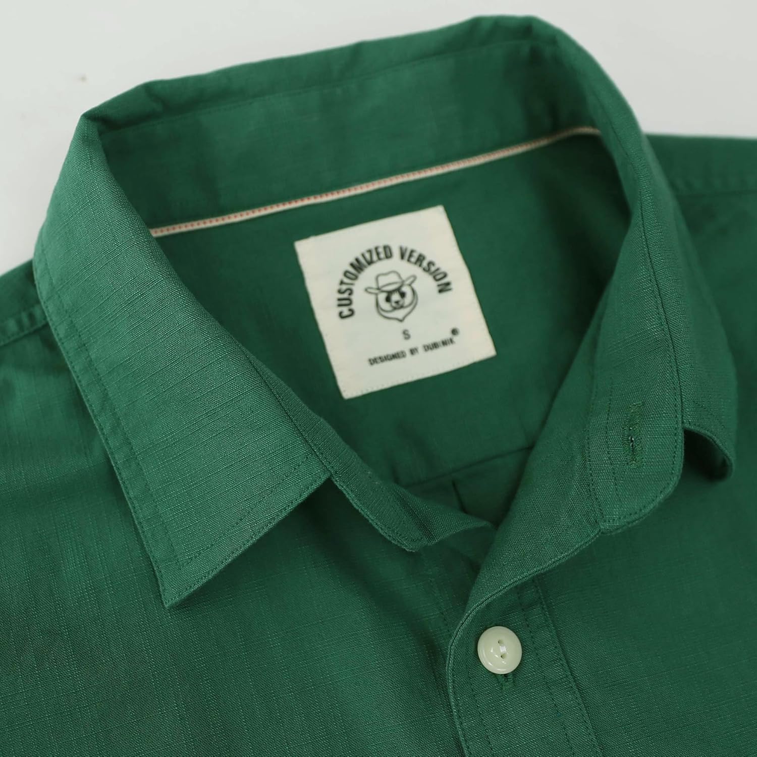 Detalle de Dubinik Camicia Uomo Chambray Lavoro Cotone a Maniche Lunghe con Due Tasche