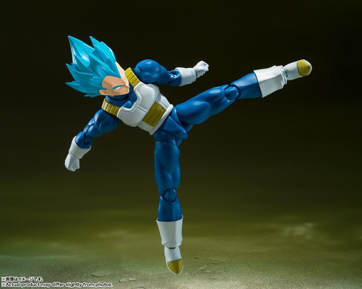 Detalle de S.H. Figuarts Dragon Ball Super Super Saiyan God Super Saiyan Vegeta (azione figure, ~135 mm) in PVC e ABS