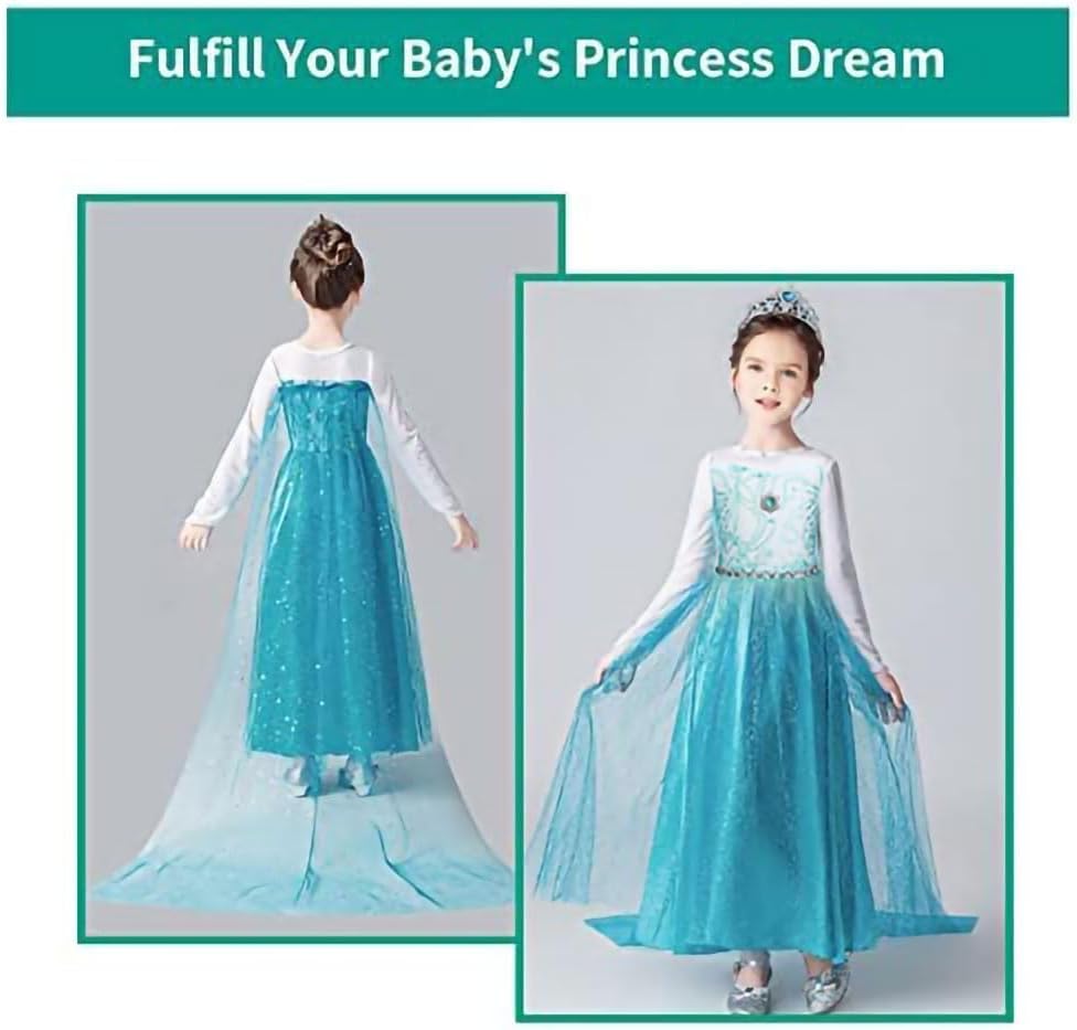 Detalle de URAQT Prinzessin-Kostüm Mädchen 140 cm Set