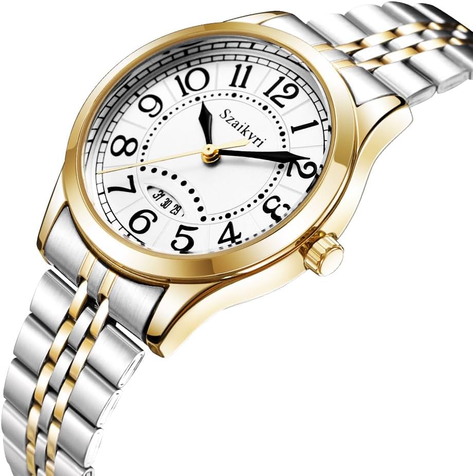 Thumbnail 6 de Szaikyri Montre Classique pour Femmes — Montre féminine lisible 32 mm, chiffres arabes, calendrier et bracelet interchangeable