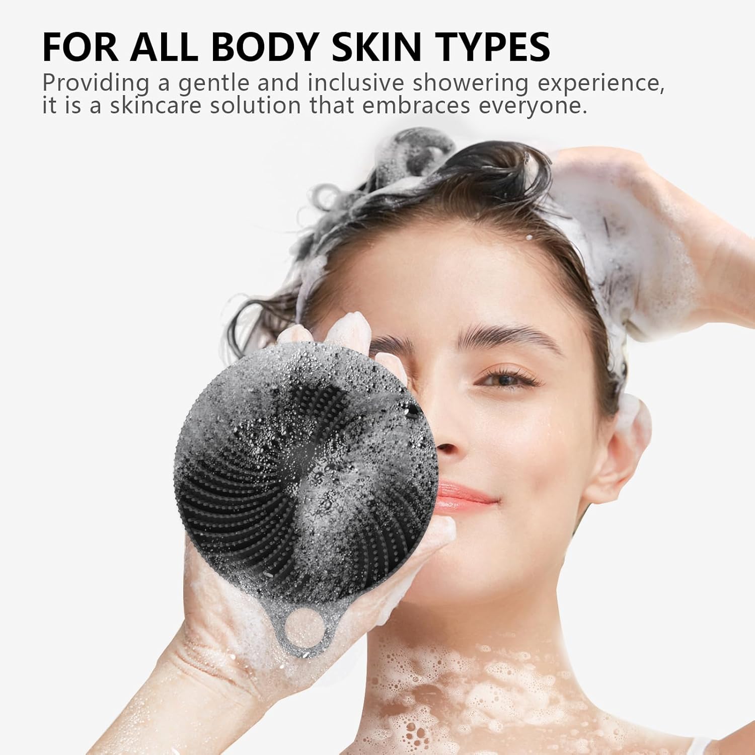 Detalle de BEAUTAIL 2 in 1 Silicone Brush: Body Shower Scrubber and Scalp Massager Shampoo Brush
