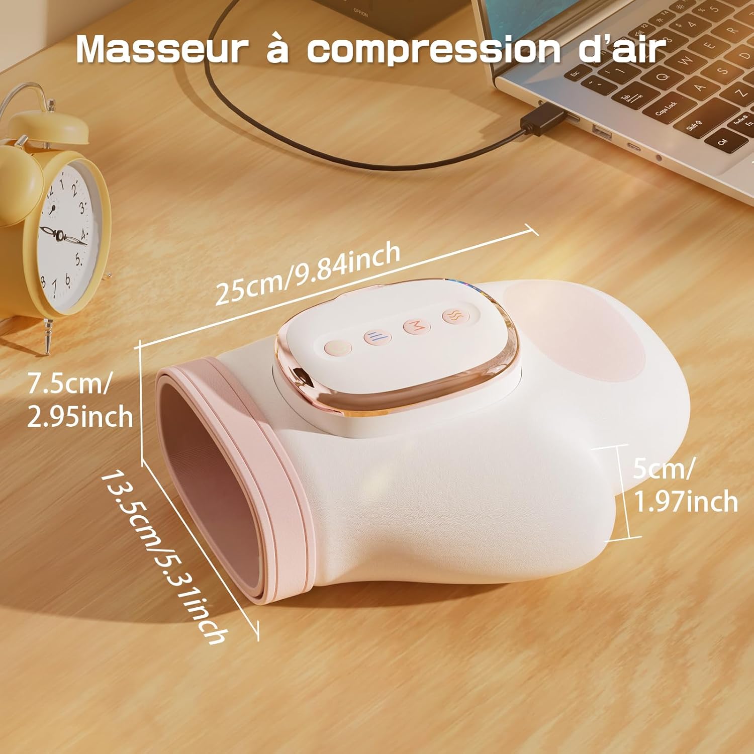 Thumbnail 2 de Masseur Électrique pour les Mains Prisag — Chauffage et Pression Airbag pour soulager poignet (Rose), 3 Modes, 5 Intensités
