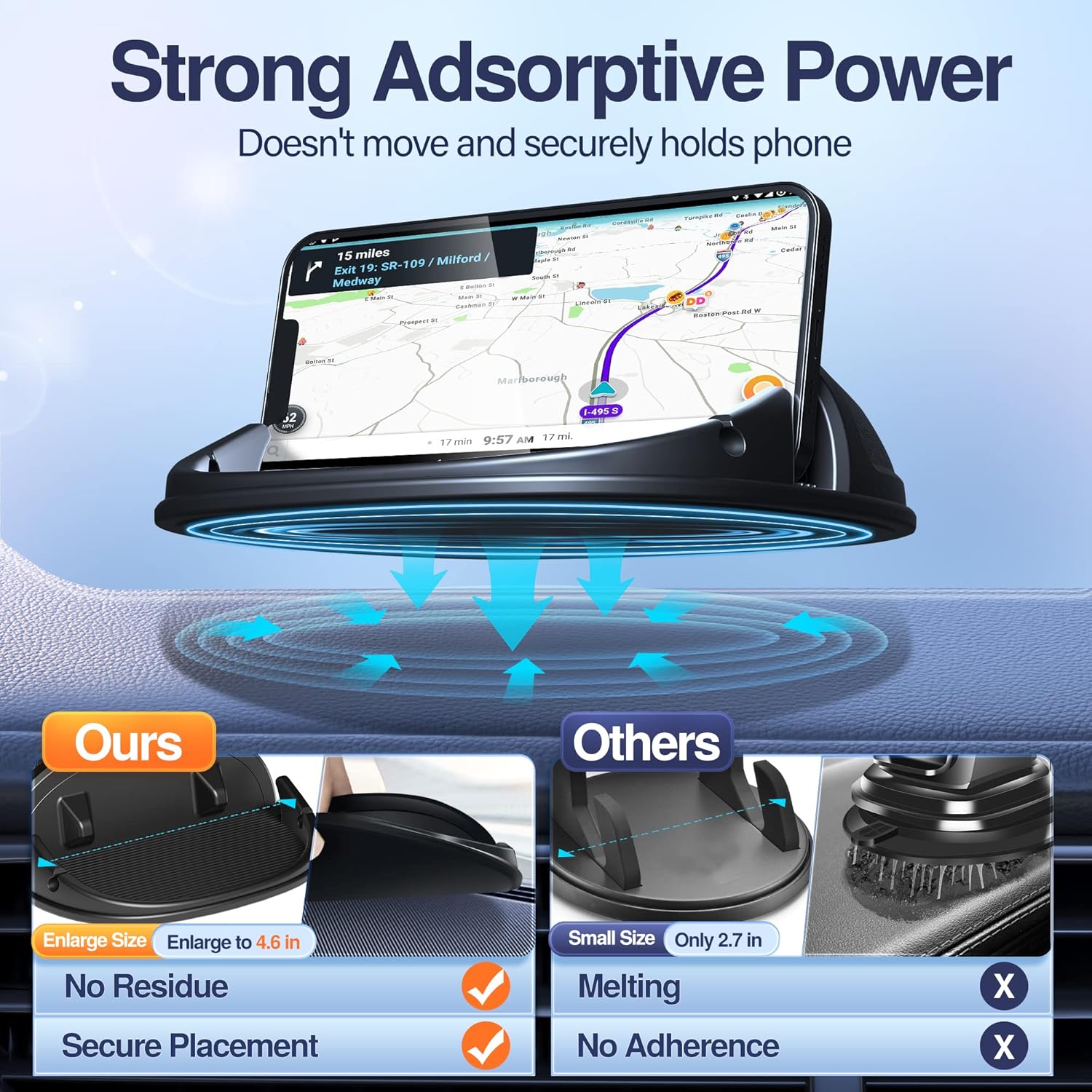 Detalle 2 de Loncaster Car Phone Holder silicone anti-slip pad