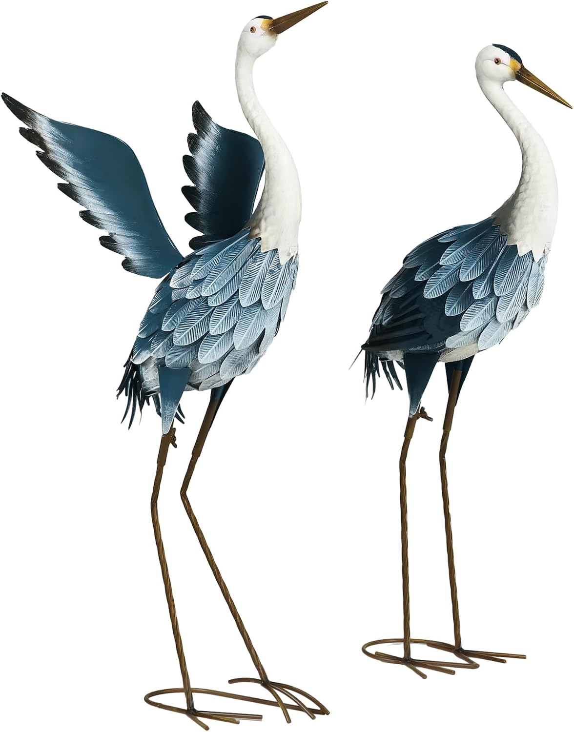 Detalle de Outsunny 844-751V00MX Heron Garden Statues, Set of 2 in Blue and White