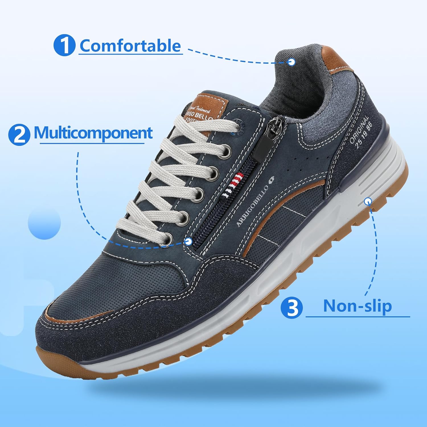 Thumbnail 4 de ARRIGO BELLO Sneakers Uomo Trekking Palestra: stile, comfort e versatilità per passeggio e allenamento
