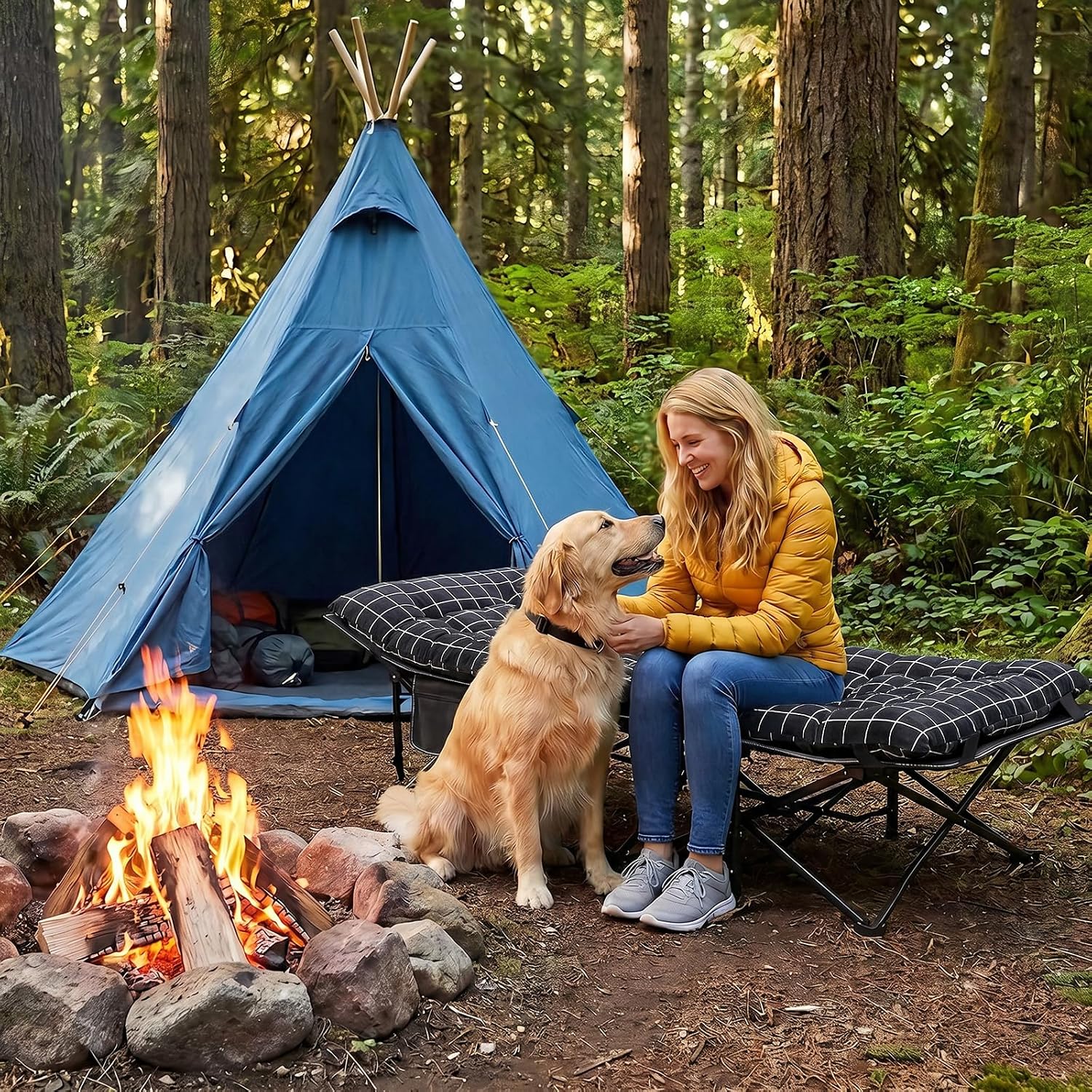Thumbnail 6 de Sekey Feldbett Klappbar XXL 190 × 71 × 35 cm mit Matratze – Campingbett mit stabilem Stahlrahmen