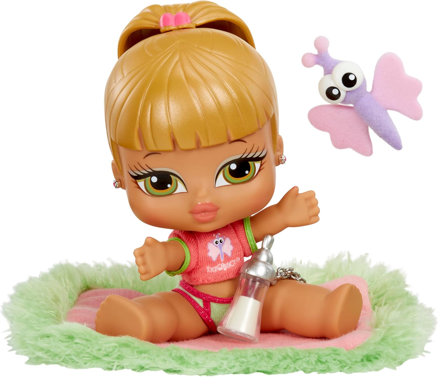 Detalle de Bratz Babyz 511496 Fianna – lalka kolekcjonerska z ubrankiem i flokowanym motylkiem