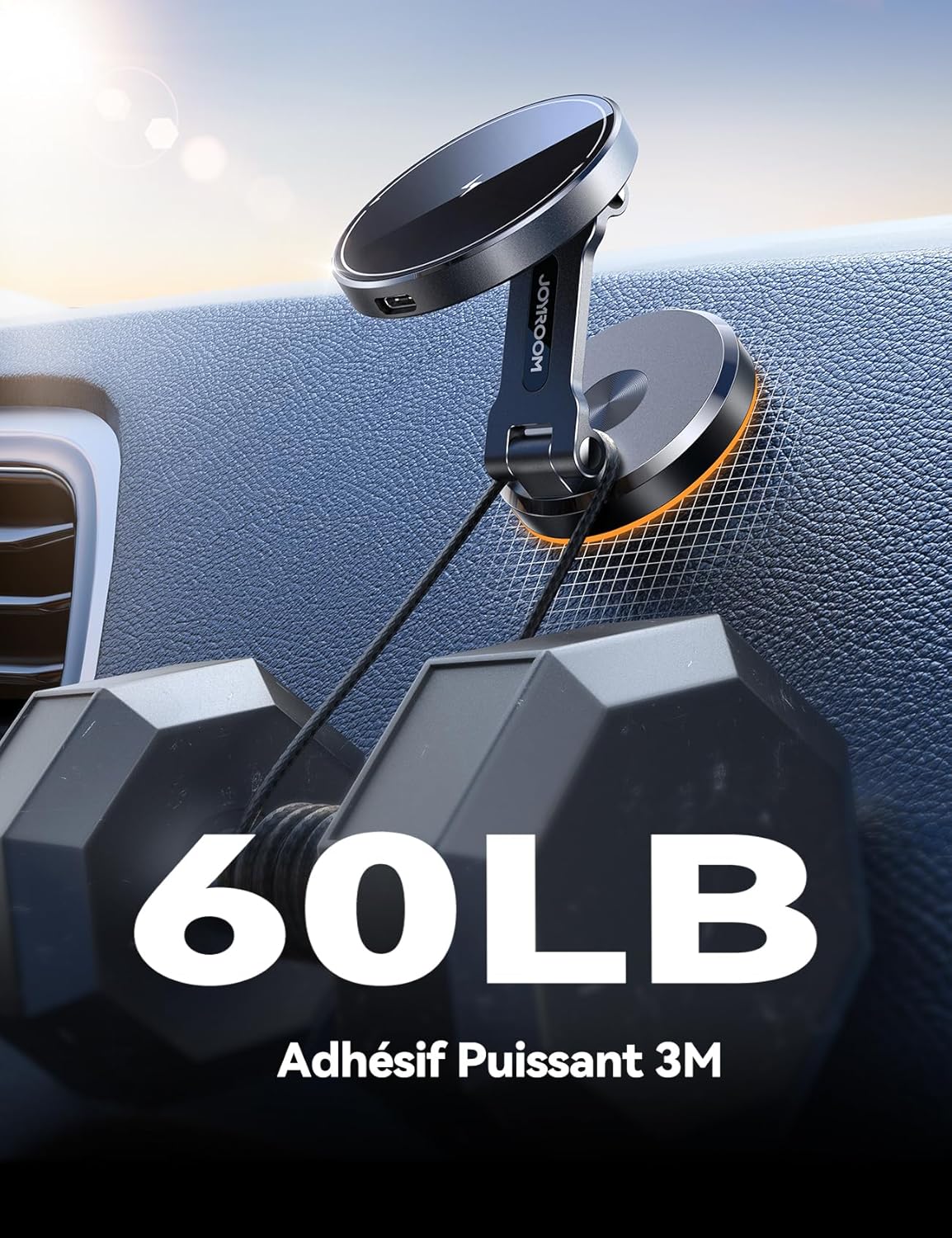 Thumbnail 6 de JOYROOM Support de voiture MagSafe 15 W avec rotation double face et charge rapide pour iPhone