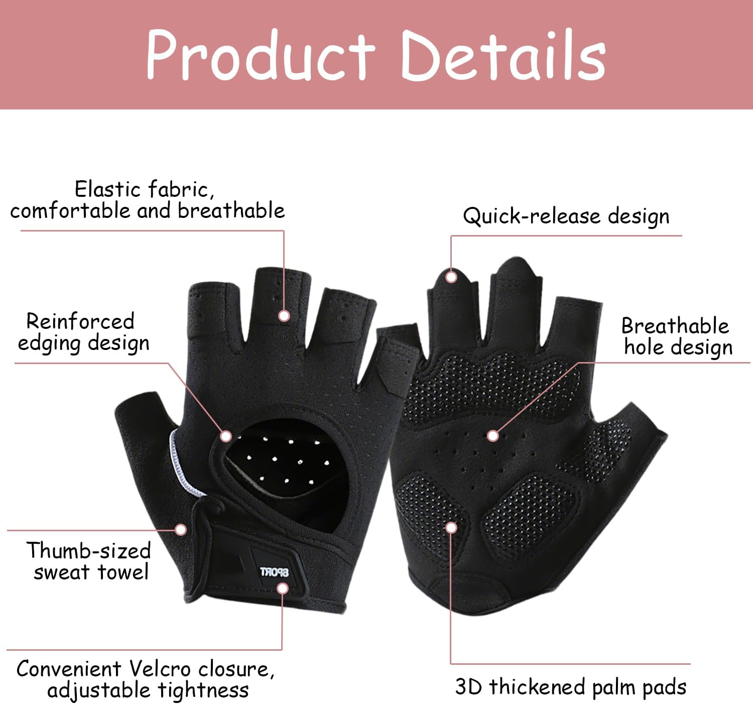 Thumbnail 3 de xiluuyou Gants de musculation respirants unisex avec protection de paume en silicone