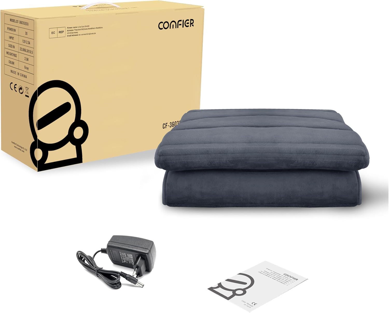 Thumbnail 6 de COMFIER Materassino massaggiante con calore e vibrazione, 10 motori