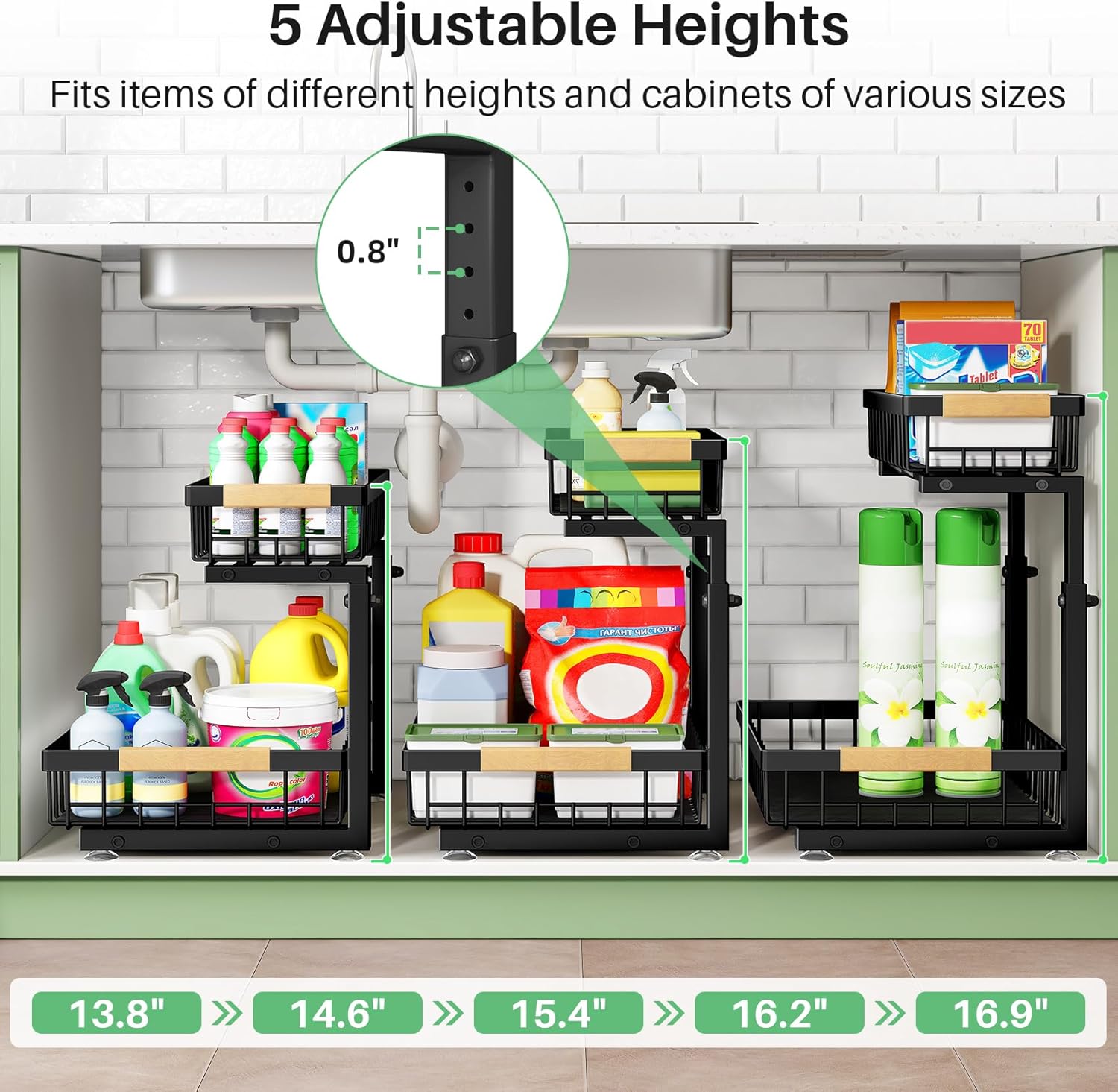 Thumbnail 6 de Under-Sink Sliding Organizer 2-Pack 🗄