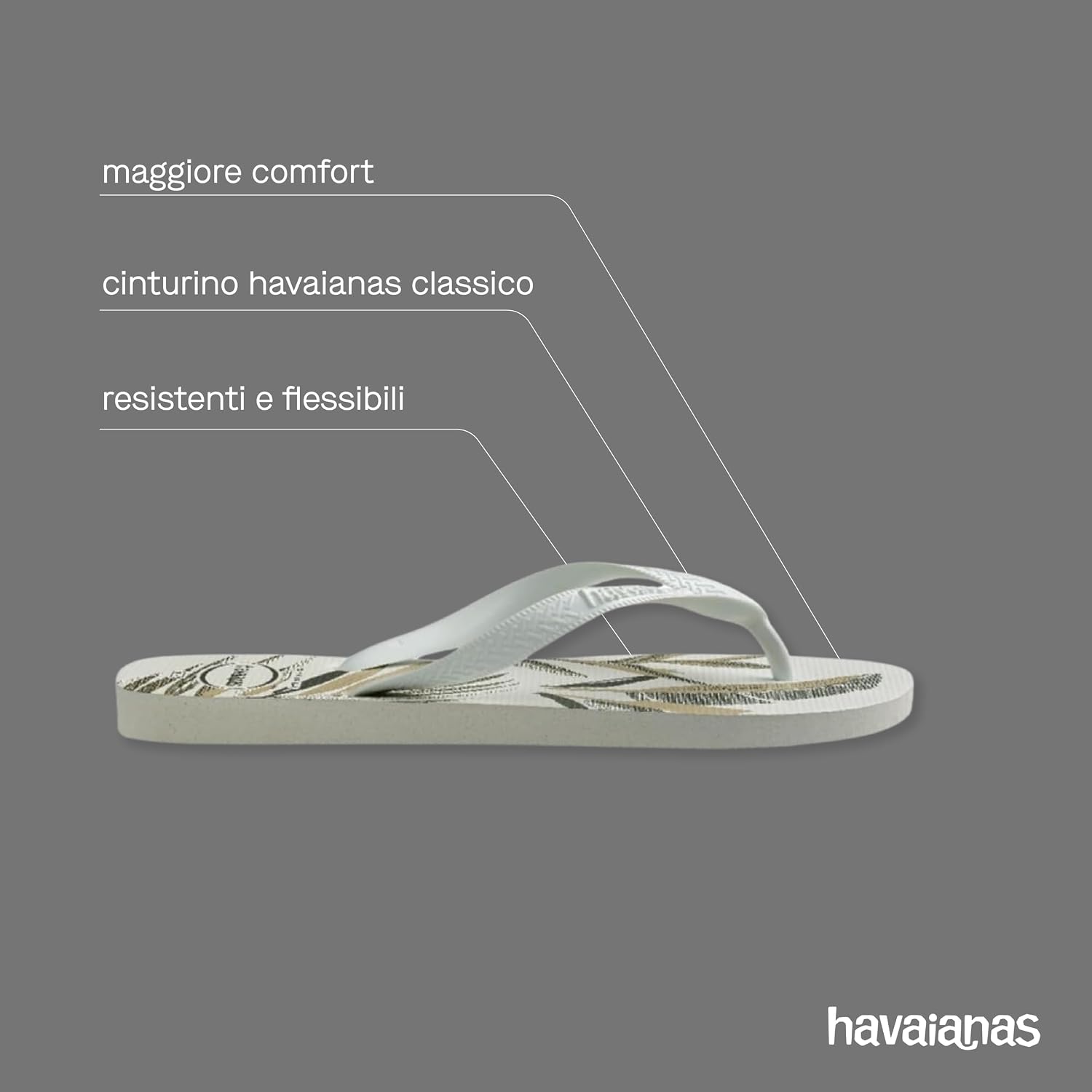 Detalle de Havaianas Aloha infradito da uomo: comode, resistenti e con suola antiscivolo