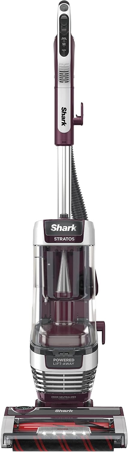 Detalle de Shark Stratos AZ3000C Upright Vacuum with DuoClean PowerFins HairPro, Red Plum