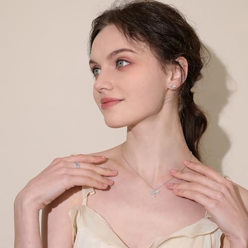 Thumbnail 4 de Collana con ciondolo libellula in argento Sterling 925 – Meissa, plissettata in oro rosa