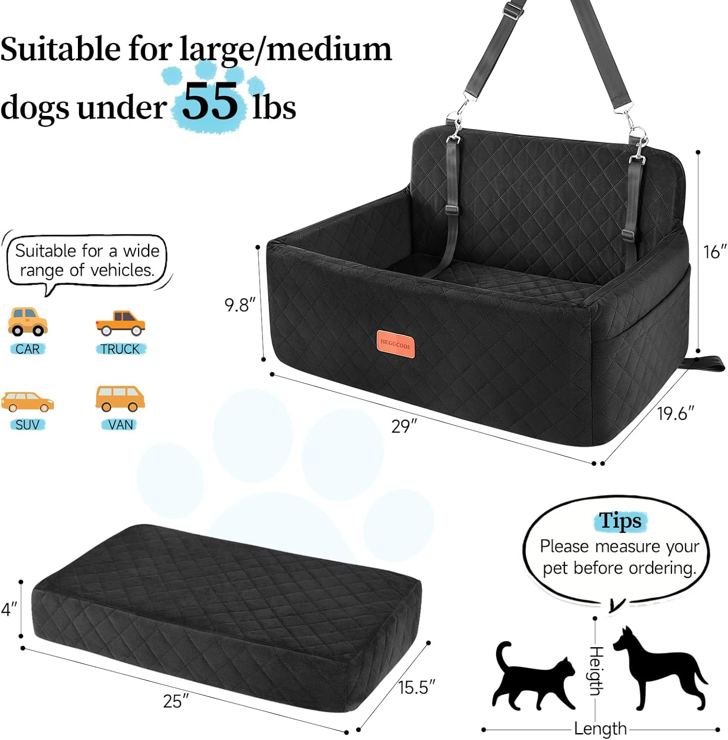 Thumbnail 2 de Hunde Autositz 29,5" für mittlere Hunde