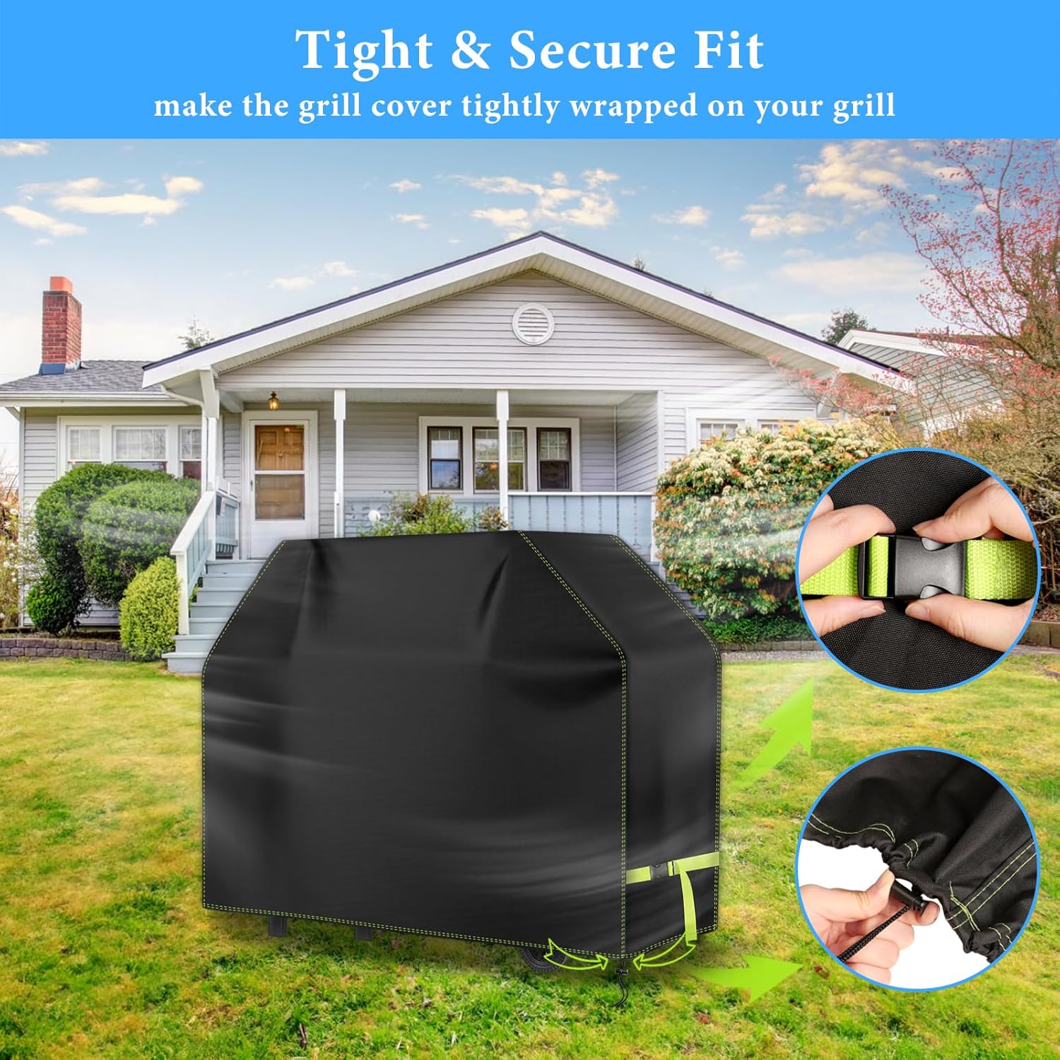 Thumbnail 4 de VDISRR Grillabdeckung Wetterfest 127x61x117 cm – 420D Oxford Abdeckung für 2‑Brenner Gasgrill