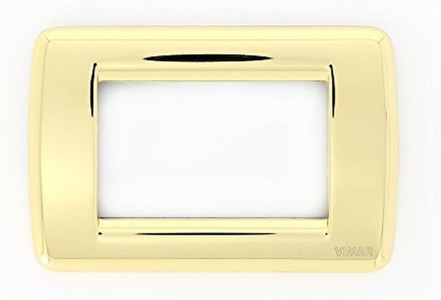Detalle de Vimar Placca Rond 3 m Oro Lucido: finitura in stile per un tocco distintivo