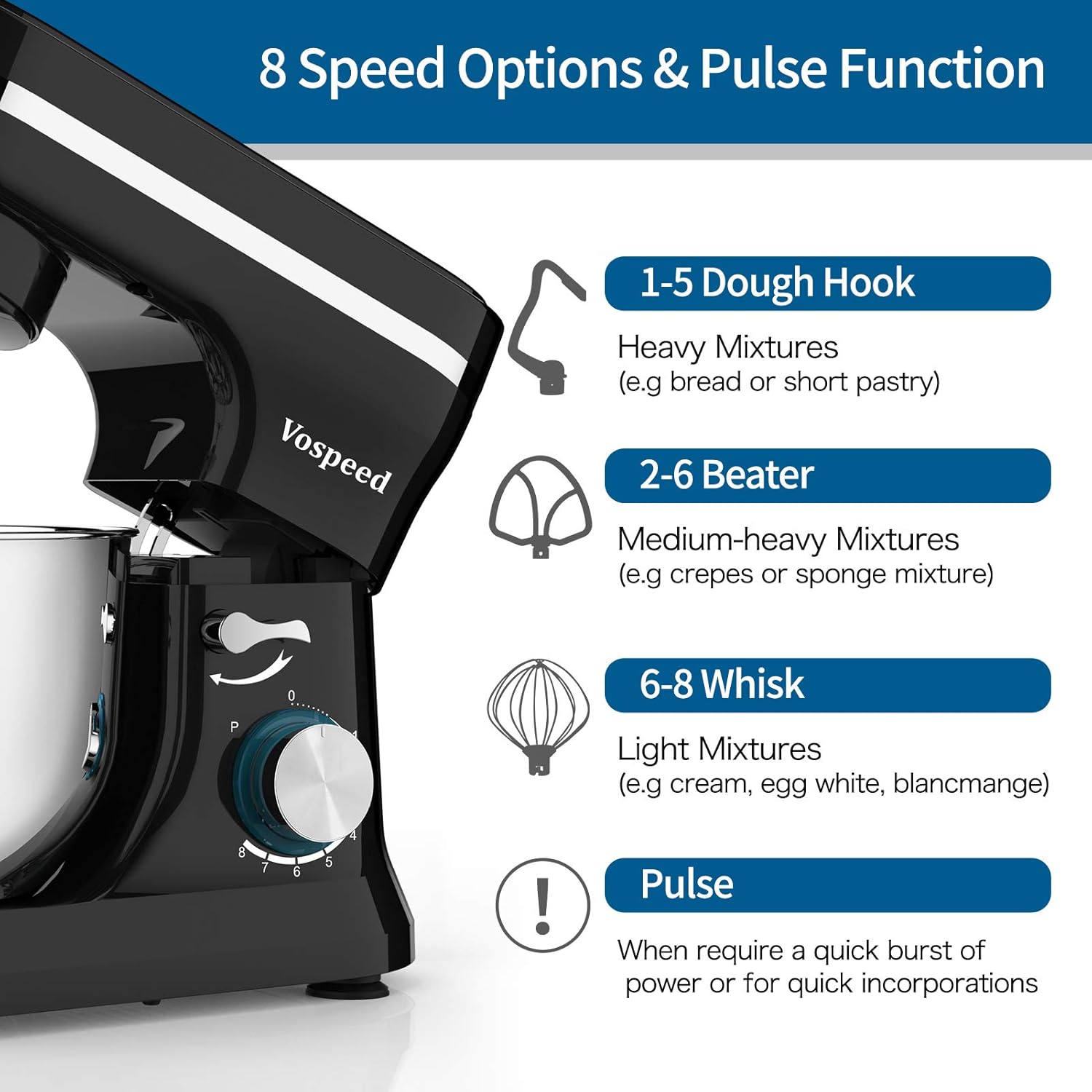Thumbnail 2 de Vospeed Stand Mixer 5 Qt 1000W