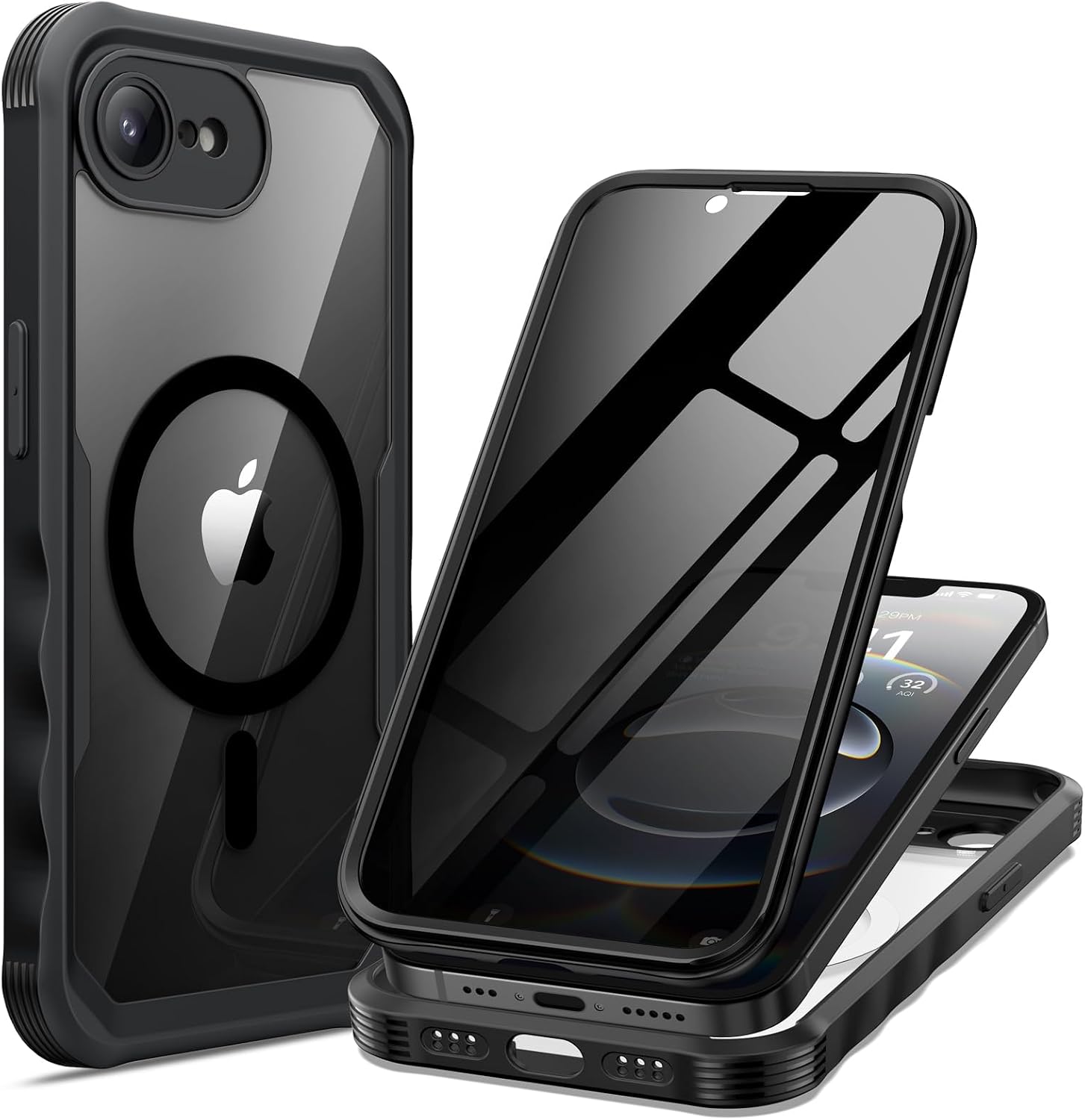 Detalle de seacosmo WM-US-DJ-I16E-B iPhone 17e/16e Case with Privacy Glass & MagSafe