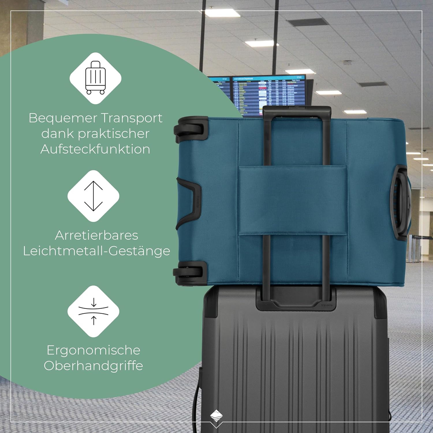 Detalle de Travelite Jetpack Handgepäck Koffer 55x40x20 cm – ultraleichtes Weichgepäck (1,7 kg) für Ryanair & Condor