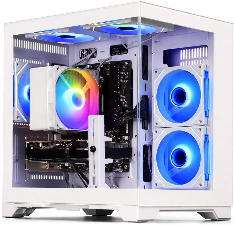 Detalle de WIWB Gaming PC Desktop with Ryzen 5 5500, RX 6500 XT 4GB, 16GB RAM, 512GB NVMe