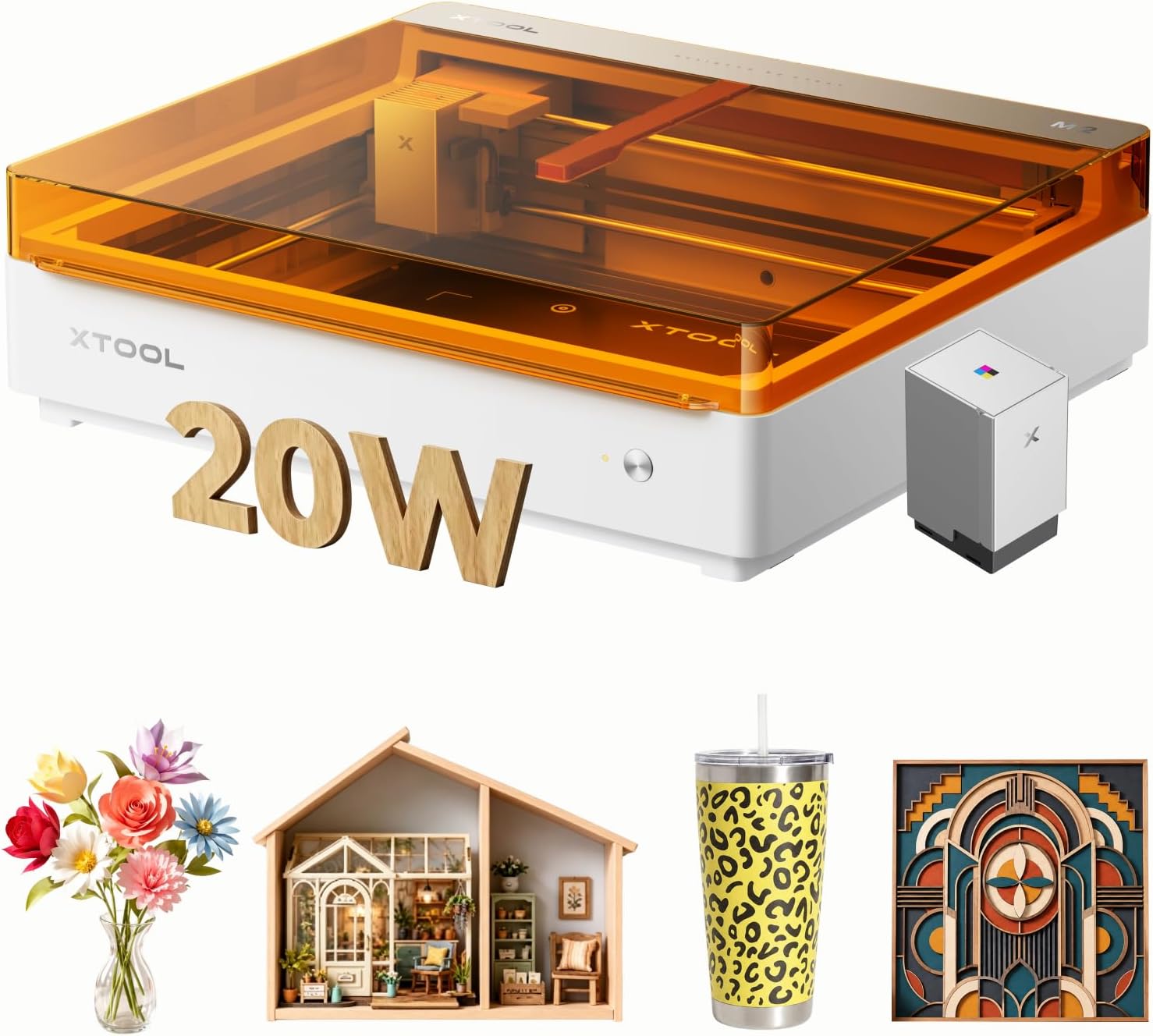 Detalle de xTool M2 Color Craft Engraver and Cutter: All-in-One CMYK Print, Cut and Engrave