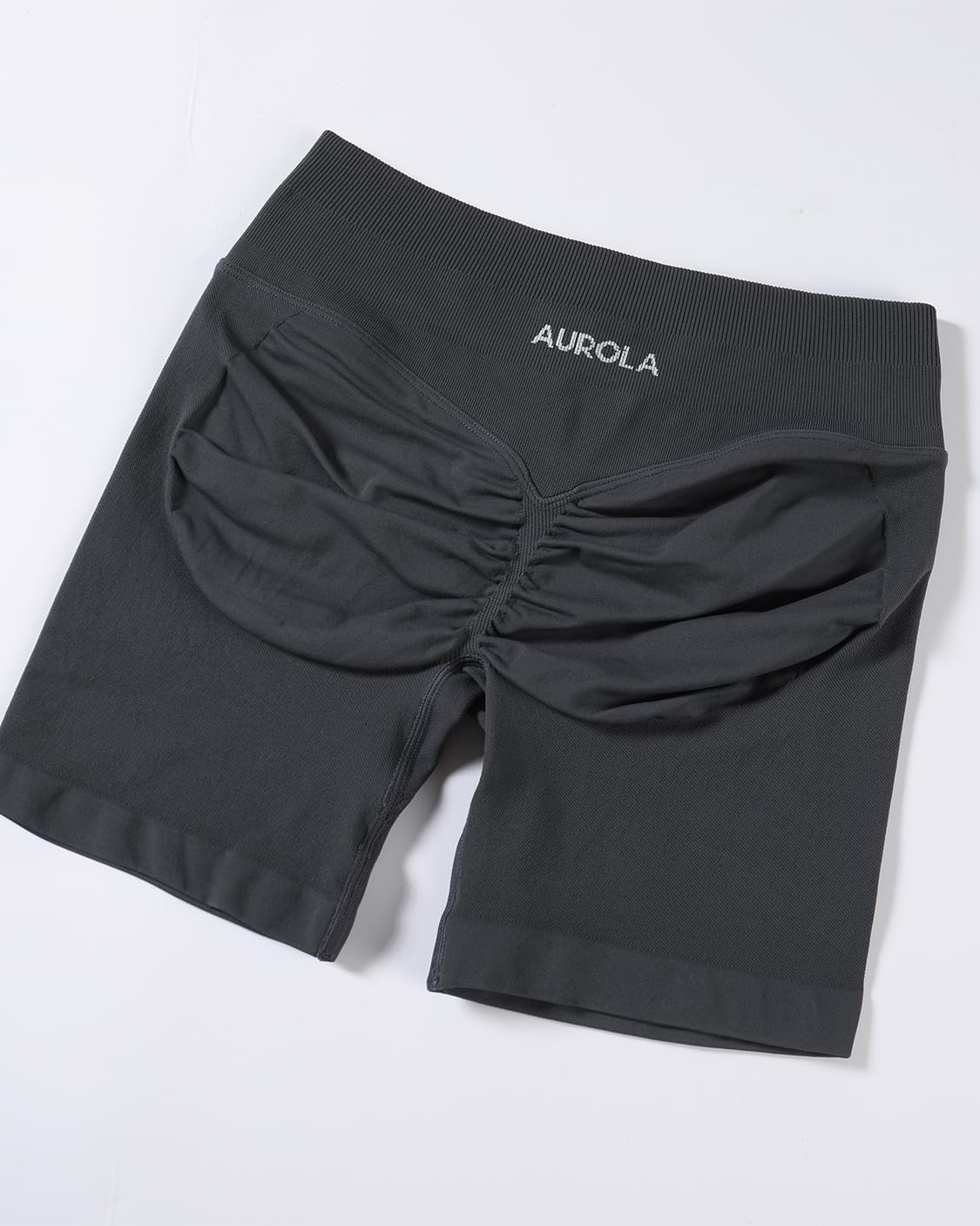 Detalle de AUROLA Influence Workout Shorts for Women – No Roll Up, Scrunch Seamless Compression