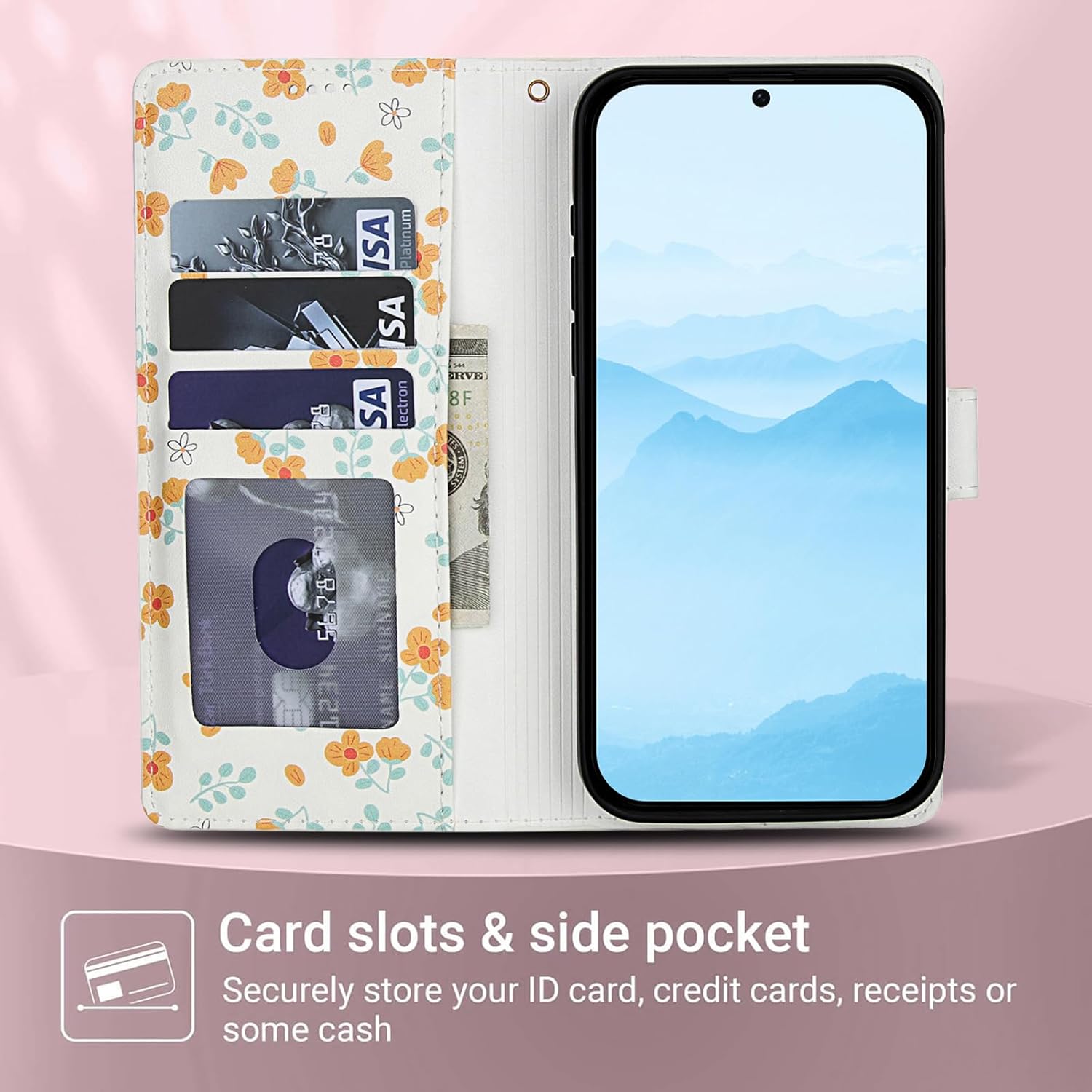 Detalle de Asuwish Wallet Flip Case with Tempered Glass for Samsung Galaxy S23 5G