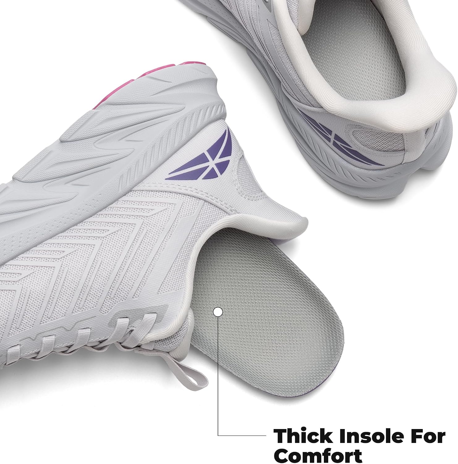 Detalle 2 de ALLSWIFIT Slip-On Athletic Sneakers for Women: Breathable, Non-Slip Training & Walking Shoes
