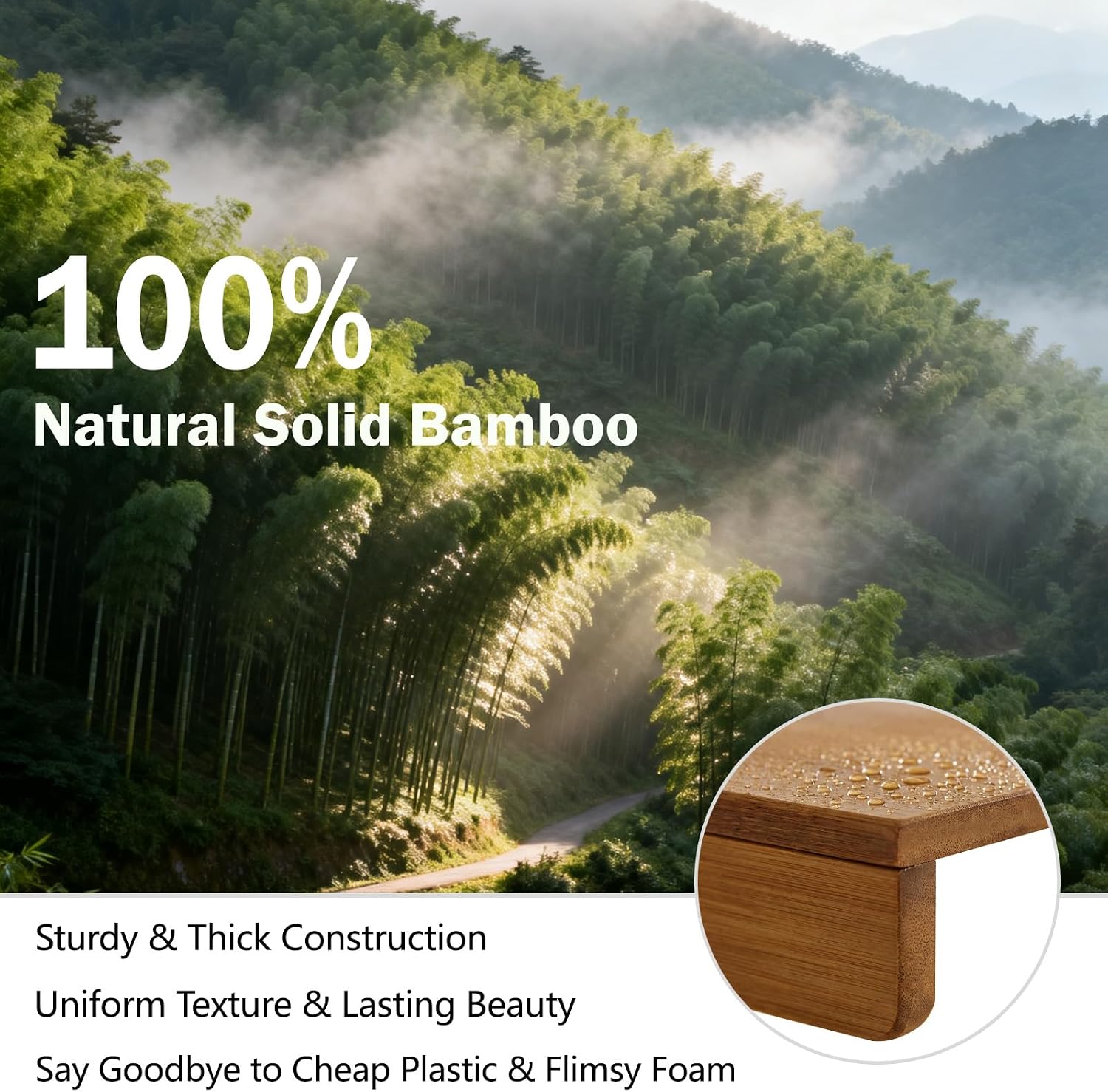 Thumbnail 3 de Fobyni Solid Carbonized Bamboo Wire Shelf Covers for Wire Shelving (5pcs, 35" W x 12" D)
