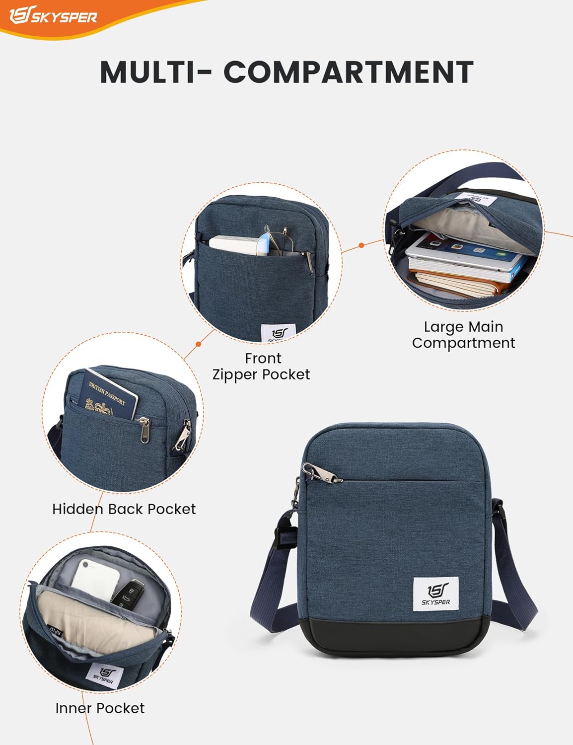 Thumbnail 5 de SKYSPER Small Anti Theft Sling Bag 9.8in